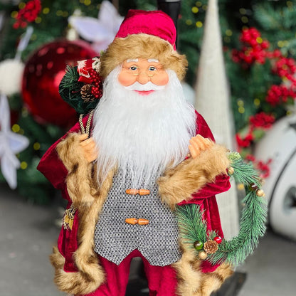 Papai Noel com Guirlanda - 80cm