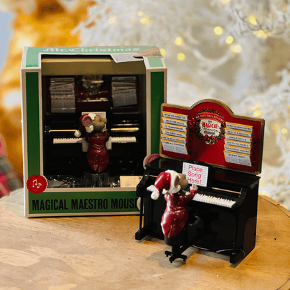 Enfeite Natalino Ratinho no Piano com Música – 13cm