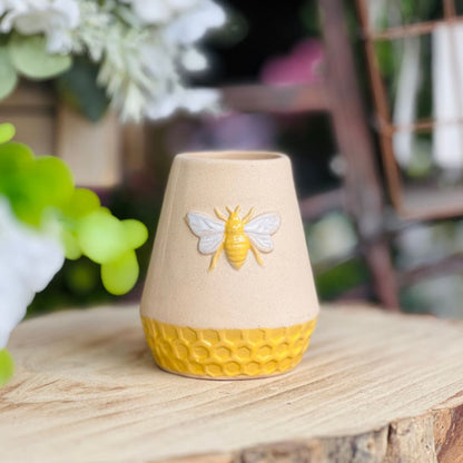 Vaso de Cerâmica Favo Honey Bee - 9,3x8x8cm