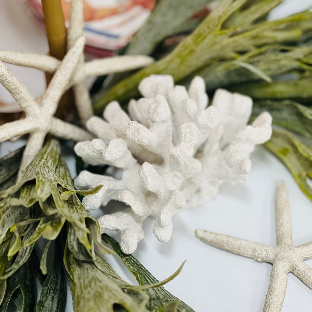 Escultura Coral Em Poliresina - 19cm