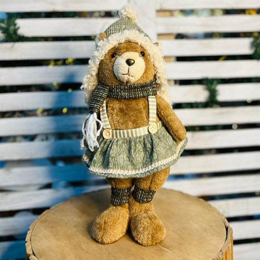 Urso Menina c/ Touca em Pé – 41cm