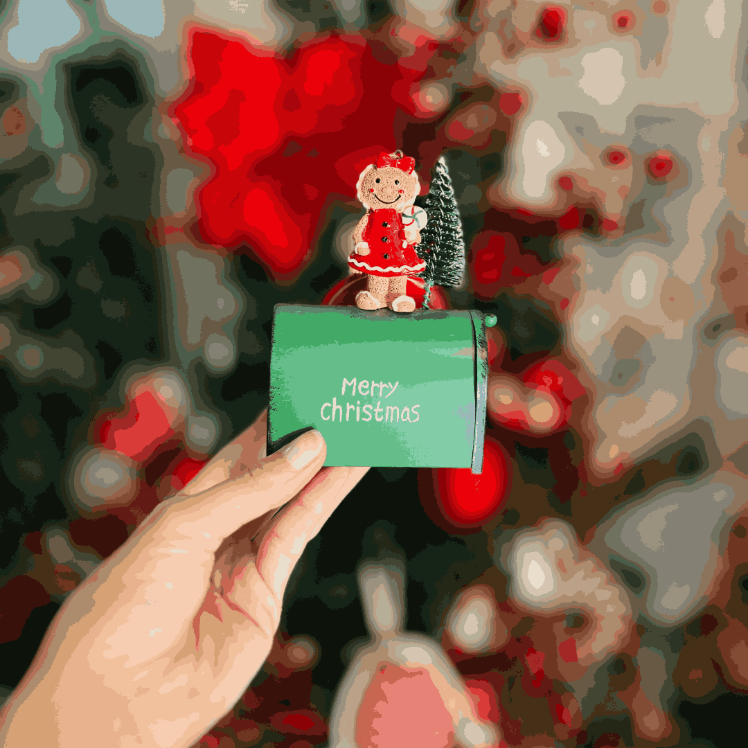 Caixa de Correio Gingerbread para Pendurar Verde 12x8x6cm