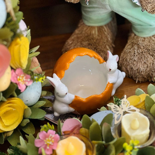 Pote Decorativo de Coelho Laranja - 8,5cm
