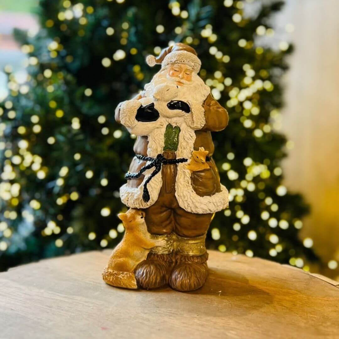 Papai Noel com Animais - 30 cm