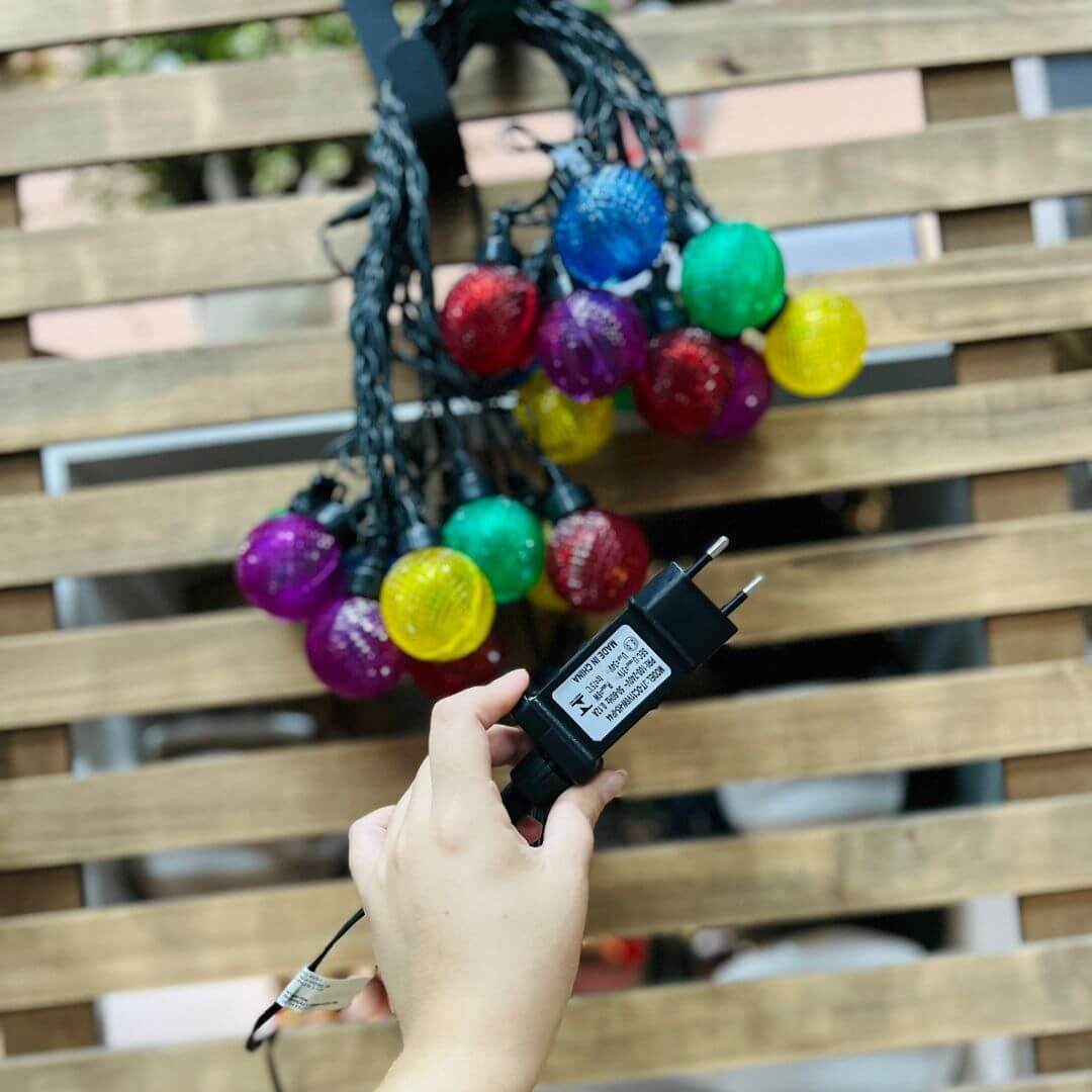 Cordão para Uso Externo - 20 Lâmpadas Bolas 