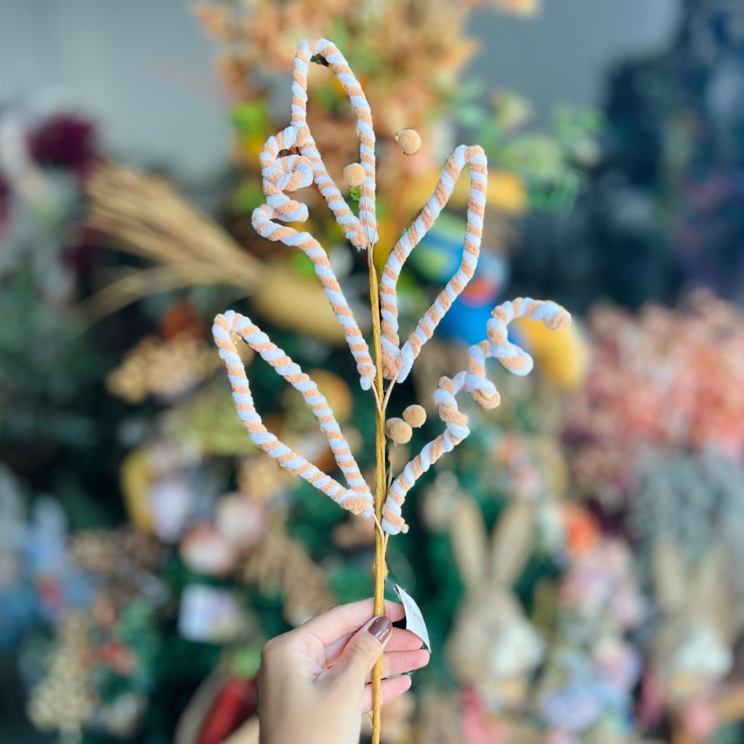 Orelha de Coelho - 65cm Bege e Branco