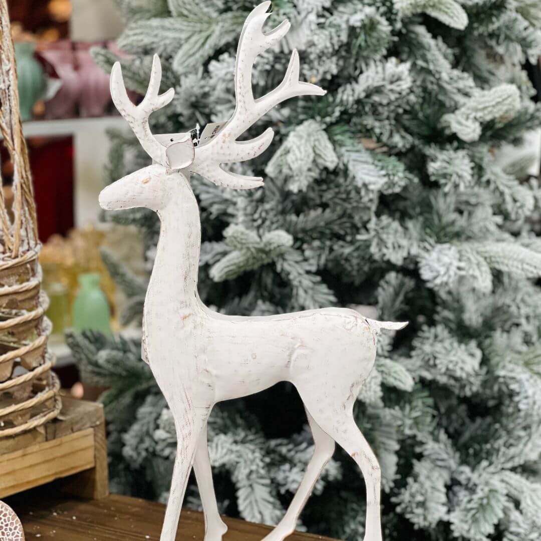 Rena Decorativa em Metal Branca – 55cm