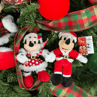 Mickey Noel Vermelho e Branco de Pelucia 15cm