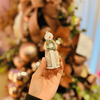 Conjunto Natalino Noel e Boneco de Neve de Poliresina 4x4x9,9cm