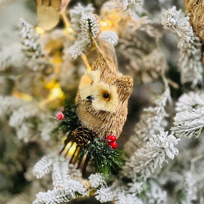 Coruja de Palha para Pendurar - 12cm