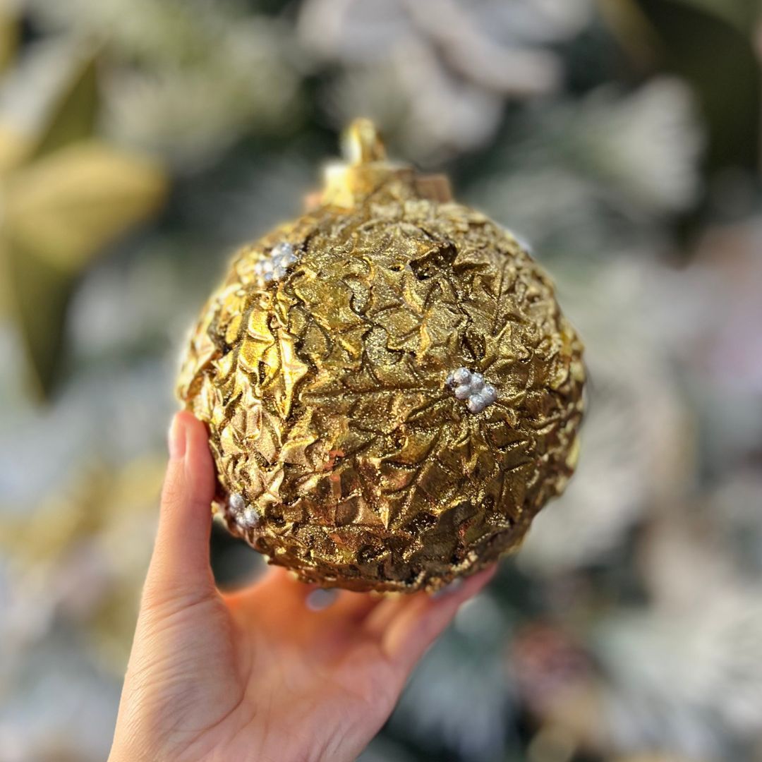 Bola Arabesco Dourada - 17cm