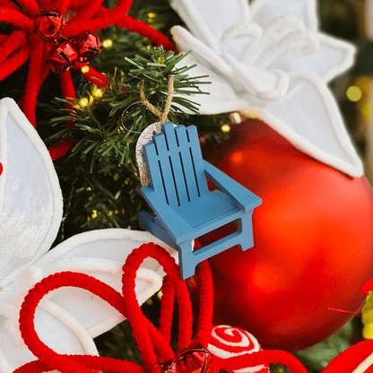 Enfeite Cadeira Natal Náutico Azul para Pendurar 8x7cm