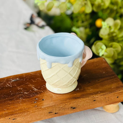 Caneca Casquinha de Sorvete com Laço - 10,2x12,2cm