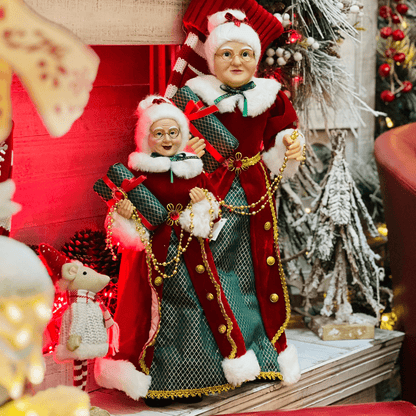 Mamae Noel Em Pé Verde e Vermelho 60cm
