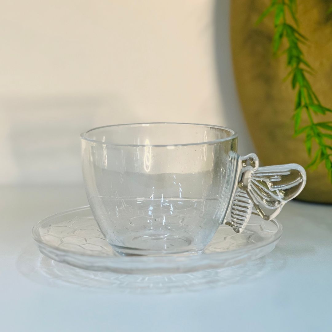 Conjunto 4 Xícaras de Chá Com Pires Bee - 200ml