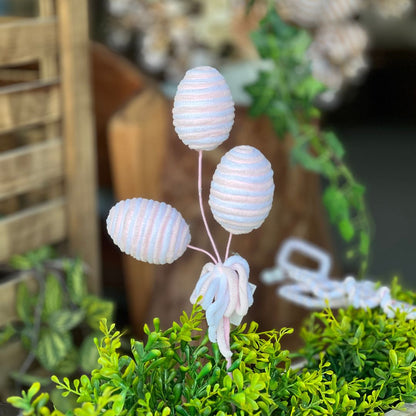 Haste Ovos Com Laço - 45cm Rosa Claro