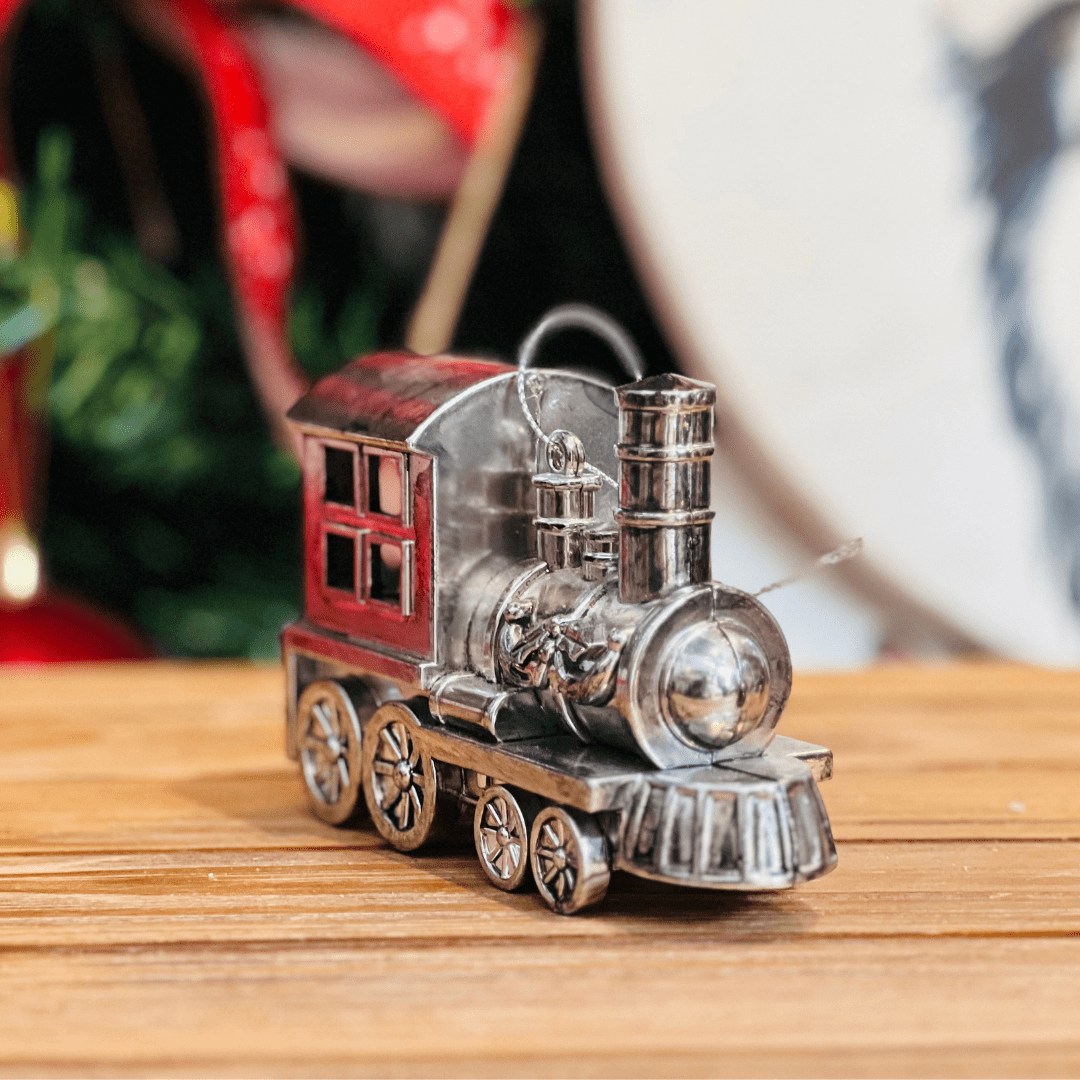 Trem Decorativo Prata 13x8cm