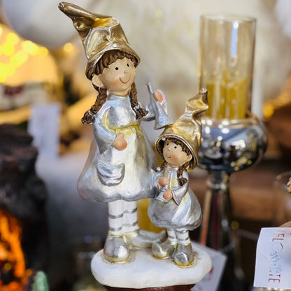 Enfeite Decorativo Natalino - Mãe e Filha 20cm
