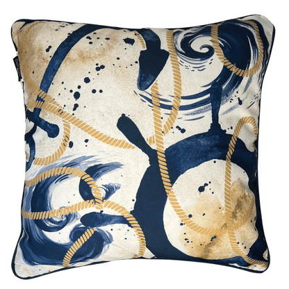 Capa de Almofada Nautica Ancora Com Cordone 43x43cm