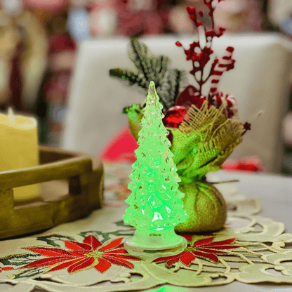 Árvore Natalina Transparente Com Led 6x6x15cm