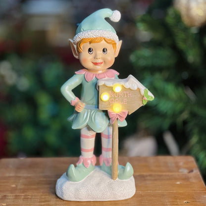 Elfo Com Led Candy Color - North Pole 30cm