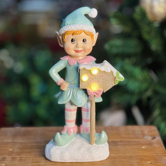 Elfo Com Led Candy Color - North Pole 30cm