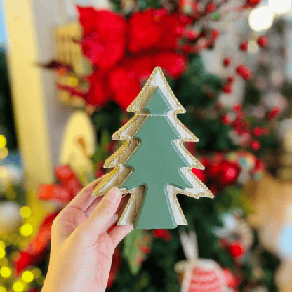 Árvore Natalina Verde de Madeira 16cm