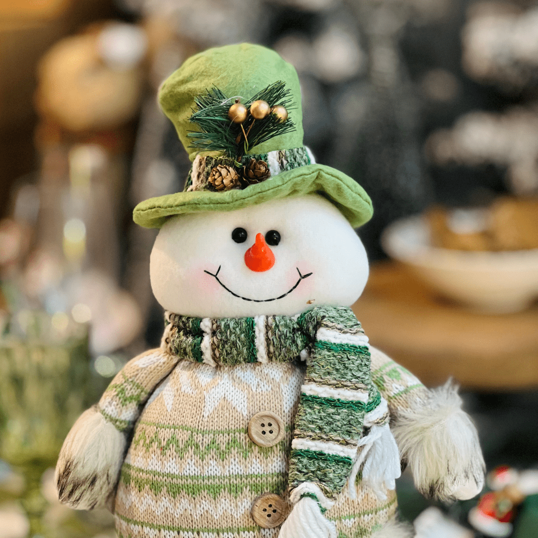 Boneco de Neve Natalino Verde 38cm