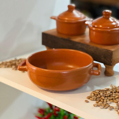Bowl Frisada com Alça Caramelo Fosco - 16cm