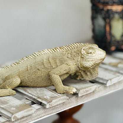 Escultura Iguana Em Poliresina - 30cm