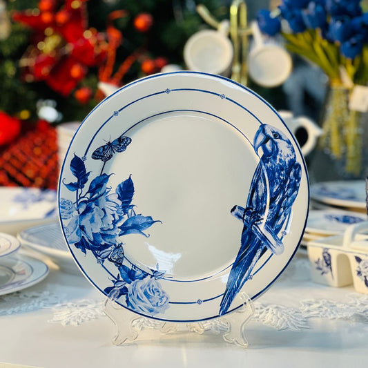 Prato Raso Arara Floral Azul - 28cm
