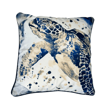 Capa de Almofada Nautica Tartaruga Com Cordone 43x43cm