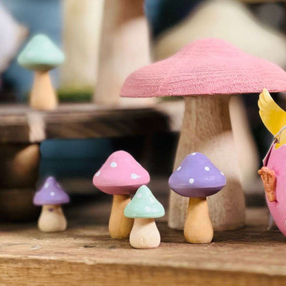 Jogo Com 6 Peças Cogumelos Decorativos - 3,5x5cm Cores Sortidas