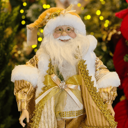Papai Noel Branco e Dourado 45cm