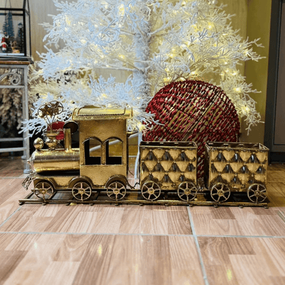 Decoração Trem de Metal com Trilhos – 85,5 cm