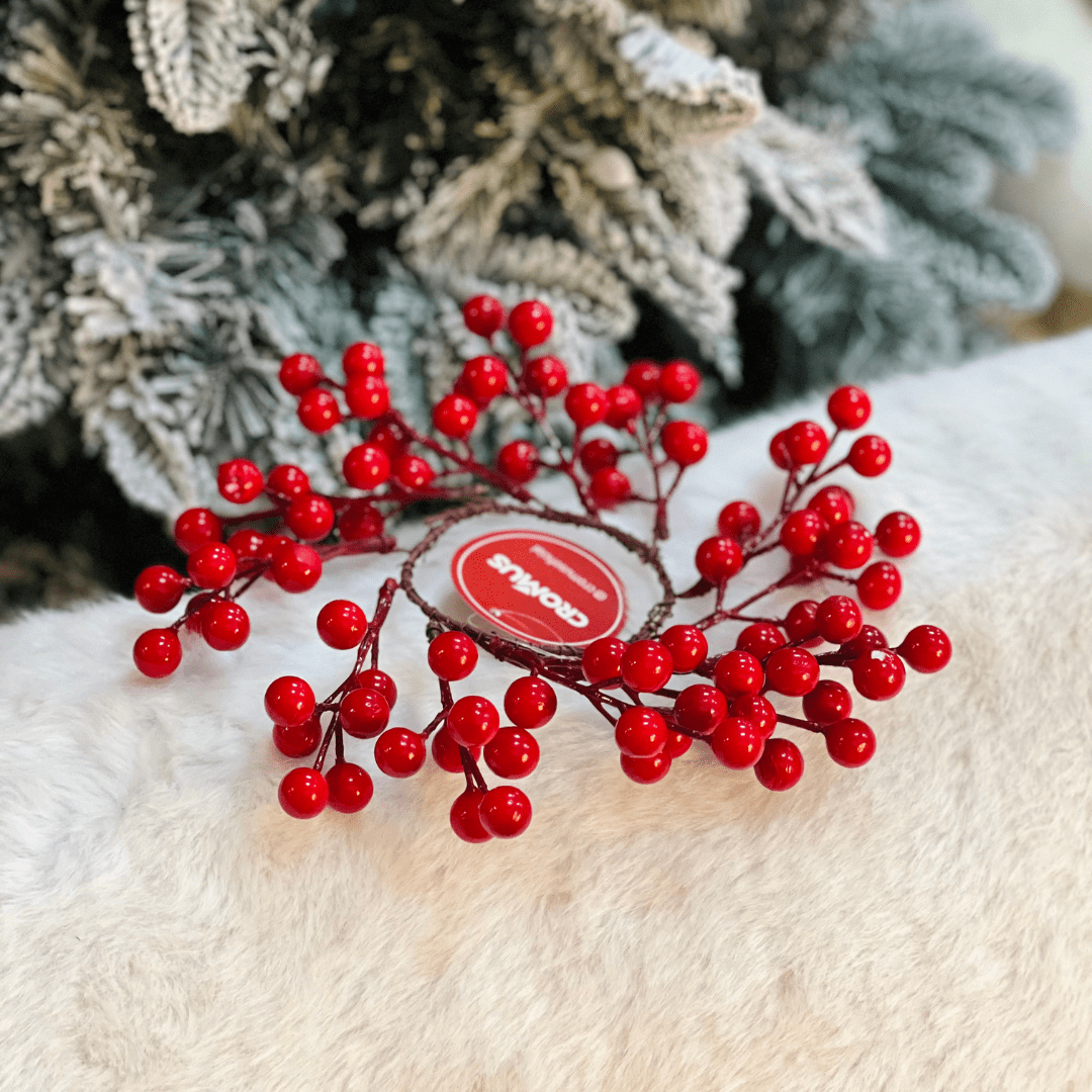 Galho Mini Guirlanda de Berries Vermelho 25cm