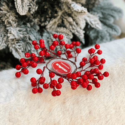 Galho Mini Guirlanda de Berries Vermelho 25cm