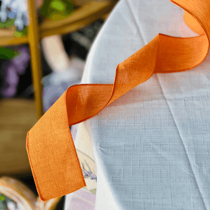 Fita Aramada Decorativa Laranja 6,3cm x 9,14m