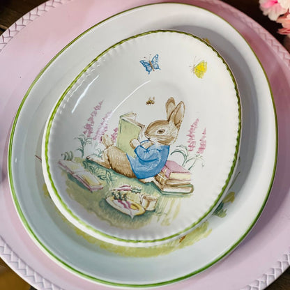 Prato Oval Pequeno Peter Rabbit Leitor - 21cm
