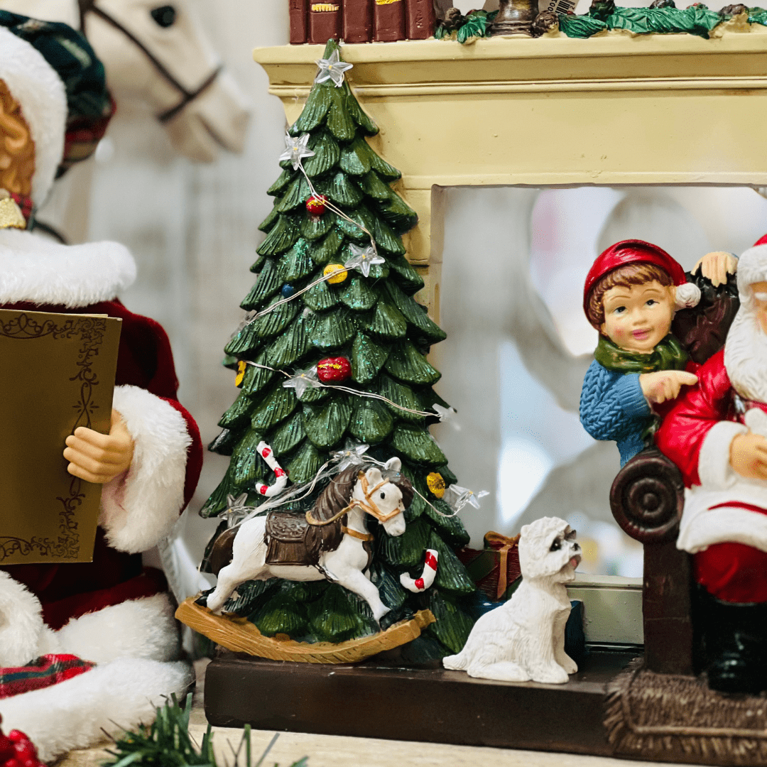 Cenário Sala do Noel Com Led de Resina 30,5x27cm