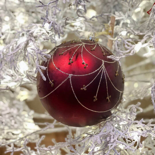 Bola Bordô com Glitter – 20cm