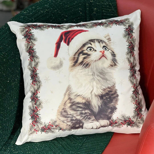 Capa de Almofada Luxor Natal Cats – 50x50cm