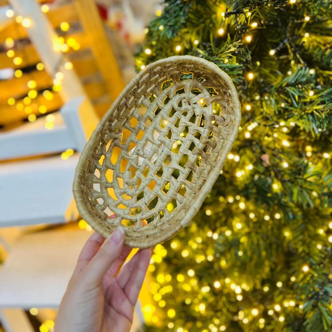 Cesta Oval de Palha de Carnaúba – 22cm