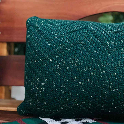Almofada Tricot Maxi Chevron Verde Com Lurex 35x55cm