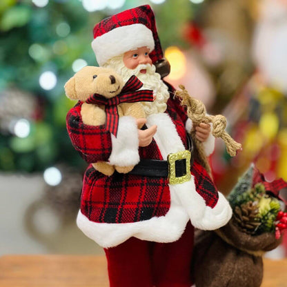 Papai Noel Com Ursinho - 30cm