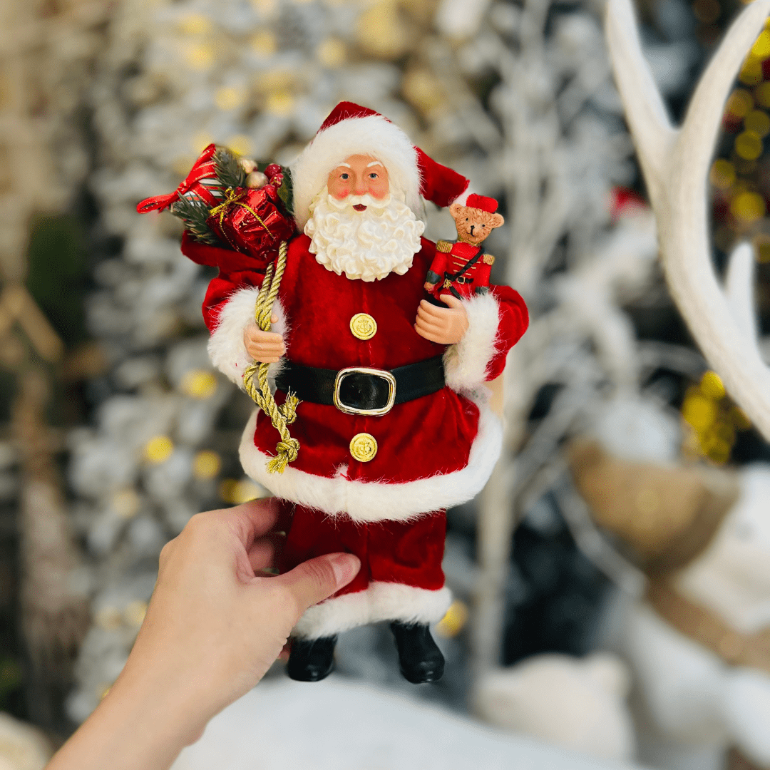 Papai Noel Colecionável Saco Presentes 30cm