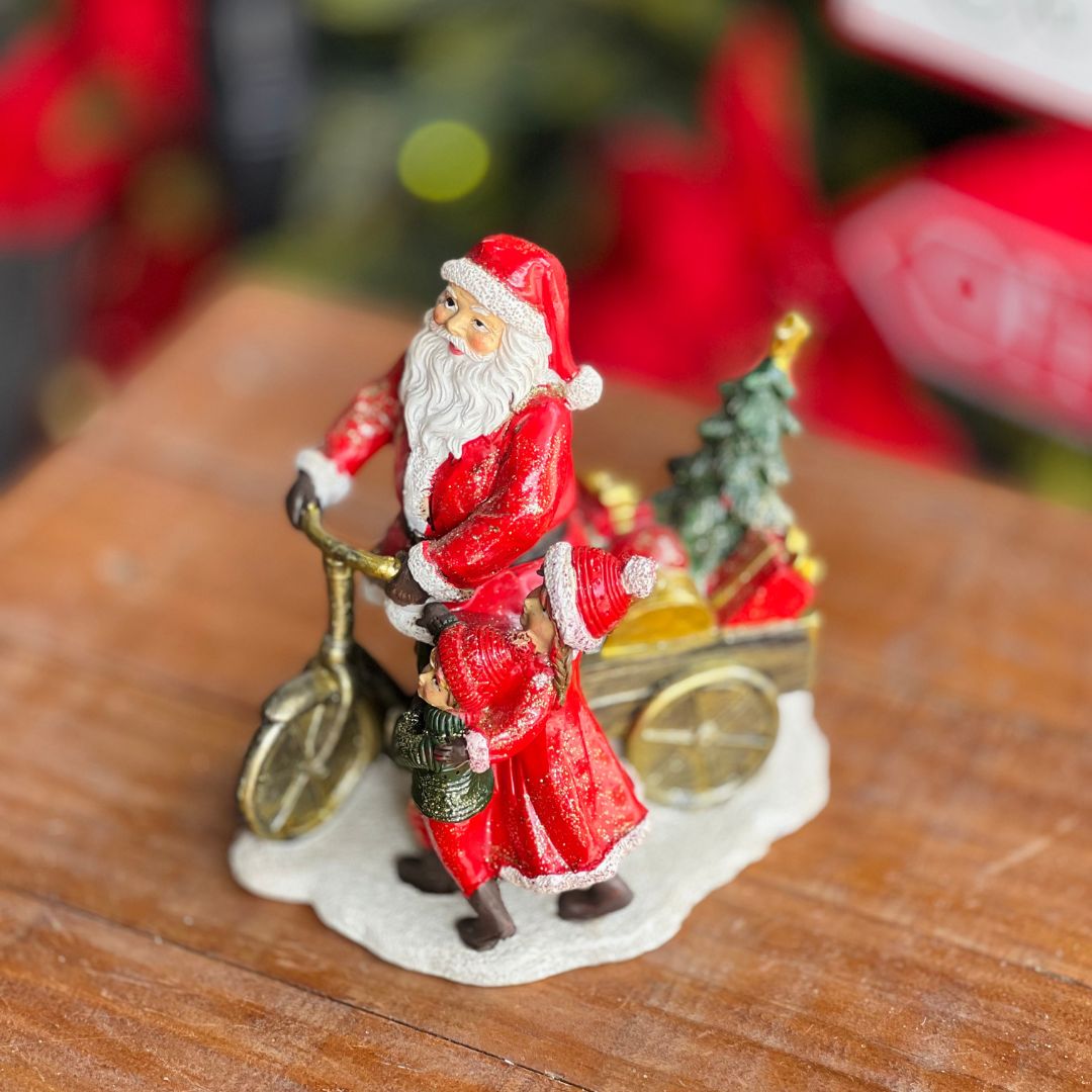 Papai Noel Com Presentes Em Resina - 14cm