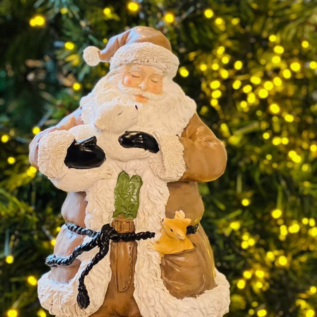 Papai Noel com Animais - 30 cm