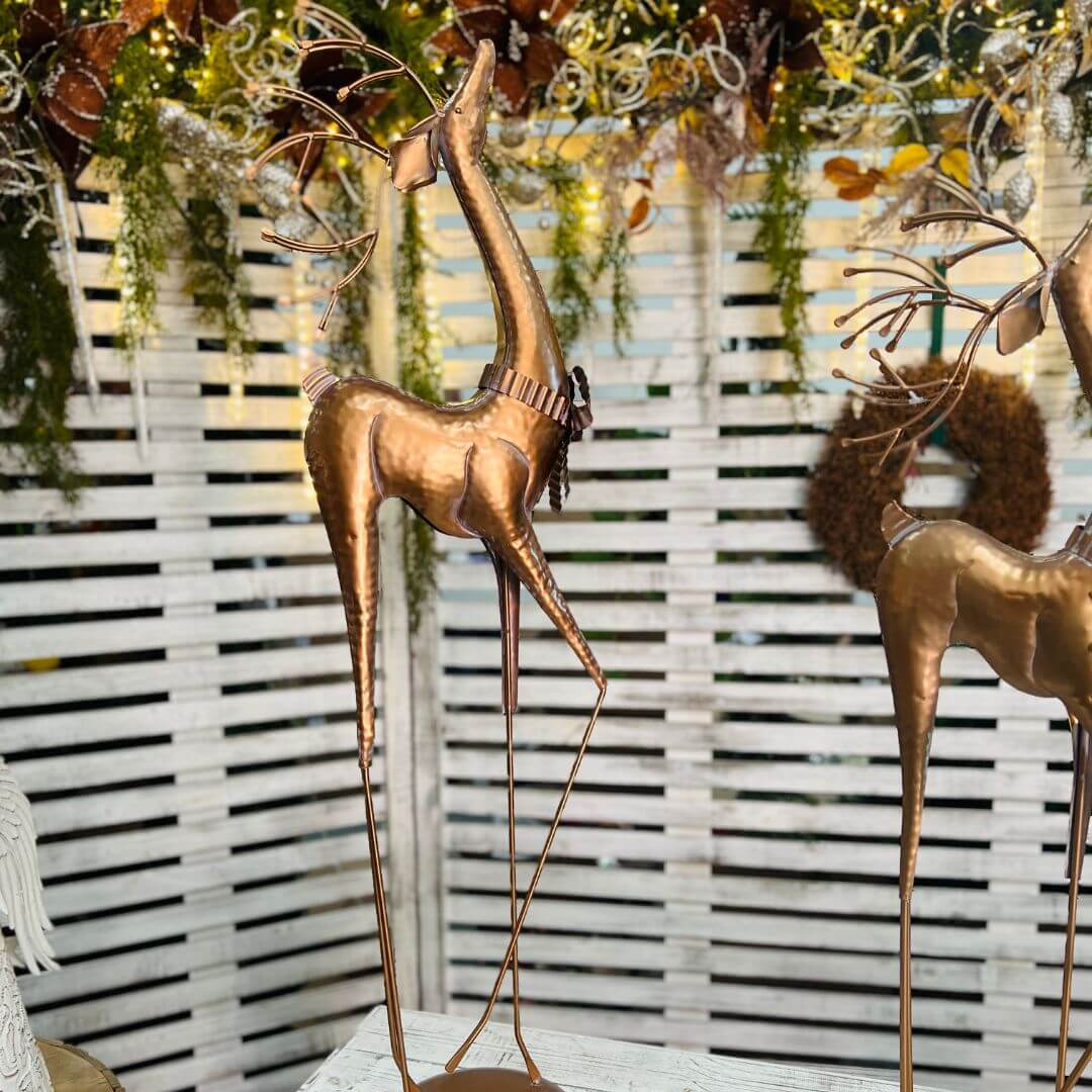 Enfeite de Metal Rena Bronze – 105cm