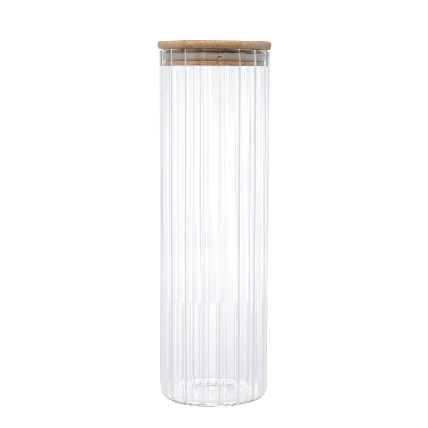 Pote De Vidro Com Tampa De Bambu - 1,3L